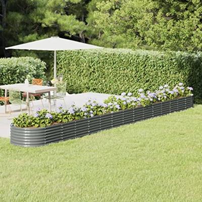 Plantenbak 620x80x36 cm gegalvaniseerd staal grijs