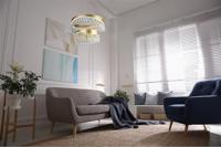 Searchlight HanglampJewel 2-rings goud met kristal - 19210-2GO - thumbnail