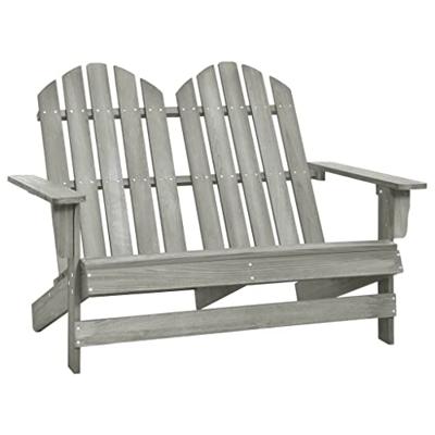 VidaXL Tuinstoel 2-zits adirondack massief vurenhout grijs