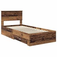 Bedframe met hoofdeinde Oudhout 100 x 200 cm Bewerkt hout - thumbnail