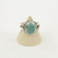 Zilveren Ring met Turkoois Maat 16,5 (Sterling Zilver 925) - thumbnail