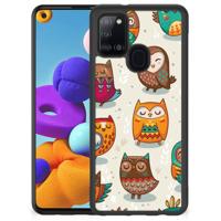 Samsung Galaxy A21s Back Cover Vrolijke Uilen - thumbnail