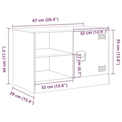 Tv-meubel 67x39x44 cm staal mosterdgeel