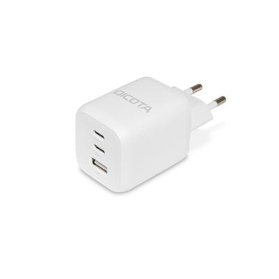 Dicota Compact USB-oplader 65 W 1x USB-A, 2x USB-C USB PD Wit Binnen GaN - thumbnail