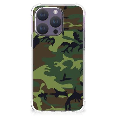 iPhone 15 Pro Doorzichtige Silicone Hoesje Army Dark iPhone 15 Pro Doorzichtige Silicone Hoesje Army Dark