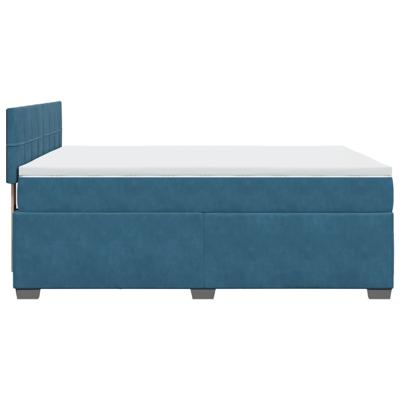 Boxspring met matras fluweel blauw 140x200 cm - thumbnail