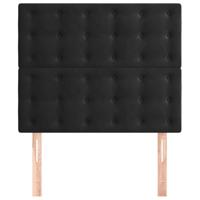 Hoofdborden 2 st 100x5x78/88 cm fluweel zwart - thumbnail