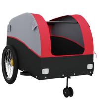 VidaXL Fietstrailer 45 kg ijzer zwart en rood - thumbnail