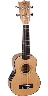 Flight Designer Series DUS320 CEQ SP/ZEB elektrisch-akoestische sopraan ukelele met gigbag