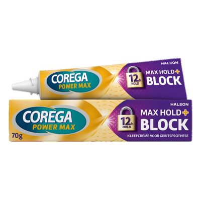 Corega Max Hold + Block Kleefcrème 70g