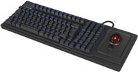 Keysonic KSK-8202ELU-T (UK) Toetsenbord Kabelgebonden QWERTY, UK-Engels Zwart Met trackball, Verlicht - thumbnail