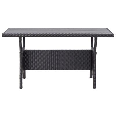 3-delige Tuinset met kussens poly rattan zwart - thumbnail