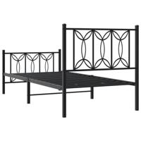 Bedframe met hoofd- en voeteneinde metaal zwart 80x200 cm - thumbnail