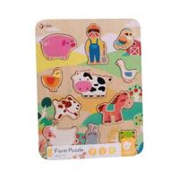 Classic World houten inlegpuzzel boerderij, 12st. - thumbnail