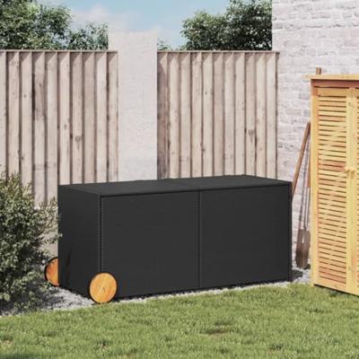 VidaXL Tuinbox met wielen 283 L poly rattan zwart VidaXL Tuinbox met wielen 283 L poly rattan zwart
