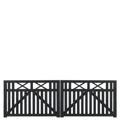 Zwart Houten Dubbele Tuinpoort Vinesse 300 x 98 CM