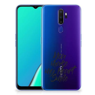 OPPO A5 2020 Siliconen hoesje met naam Heart Smile OPPO A5 2020 Siliconen hoesje met naam Heart Smile