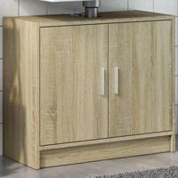 Wastafelkast 63x29x55 cm bewerkt hout sonoma eikenkleurig - thumbnail