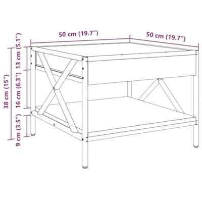 Salontafel met Infinity LED 50x50x38 cm zwart Salontafel met Infinity LED 50x50x38 cm zwart