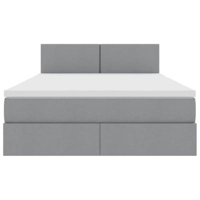 Opbergbed met matras Lichtgrijs 140 x 190 cm Bewerkt hout