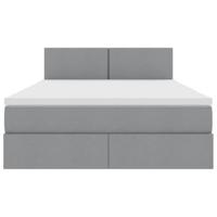 Opbergbed met matras Lichtgrijs 140 x 190 cm Bewerkt hout - thumbnail