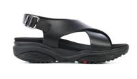 Xsensible Stretchwalker Dames Sandalen in Leder (Zwart) - thumbnail