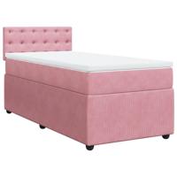 Boxspring met matras fluweel roze 120x190 cm - thumbnail