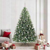 VidaXL Kunstkerstboom met 300 led met standaard groen 210 cm pe en pvc - thumbnail