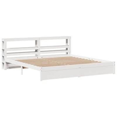 Bedframe met hoofdeinde zonder matras 200x200 cm wit