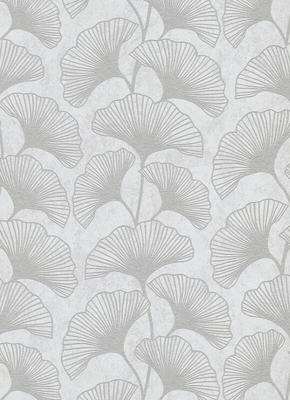 Dutch Wallcoverings Behang Carat Deluxe Bloem Wit/Grijs 10064-31