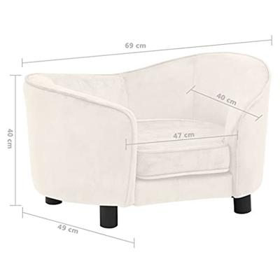 VidaXL Hondenbank 69x49x40 cm pluche crèmekleurig