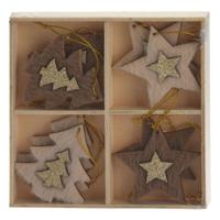 Houten Hangdecoratie Set, 8st. - thumbnail