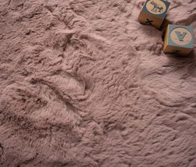 Tapeso Kindervloerkleed hartje - Fluffy roze - 70x80 cm