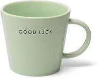 Vondels cappuccinokop keramiek good luck 9x9.5cm light green - thumbnail