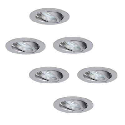 6x Jose LED Inbouwspots - 4W 450 Lumen - 6500K - Kantelbaar - RVS