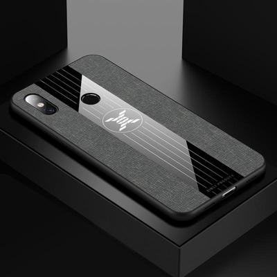 Voor Xiaomi Mi 8 XINLI stiksels doek textuur schokbestendig TPU beschermhoes (grijs)
