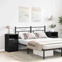 Nachtkastje 2 pcs Zwart eiken 40 x 35 x 65 cm Bewerkt hout - thumbnail