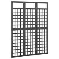 Kamerscherm/trellis met 3 panelen 121x180 cm vurenhout zwart - thumbnail