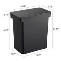 Yamazaki 5618 TOWER Voedingscontainer voor huisdieren (12 KG), zwart, polypropyleen/ABS-hars/POM-hars/siliconen, minimalistisch, 41 x 24 x 42,5 cm - thumbnail