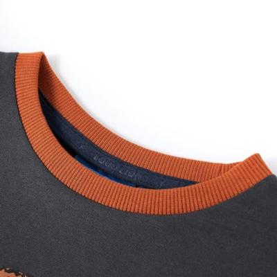 Kindershirt met lange mouwen tijgerprint 92 antracietkleurig