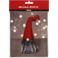 Creativ Company Mini hobbyset, kerstkabouter met grijze baard, h: 13 cm, 1 doos - thumbnail