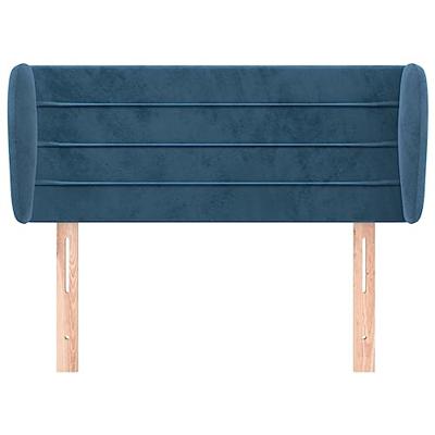 Hoofdbord met randen 103x23x78/88 cm fluweel donkerblauw