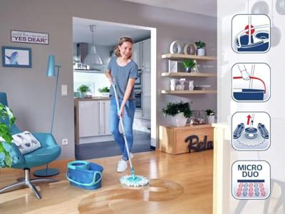 Leifheit 52101 Clean Twist Disc Mop Ergo Set Blauw - thumbnail