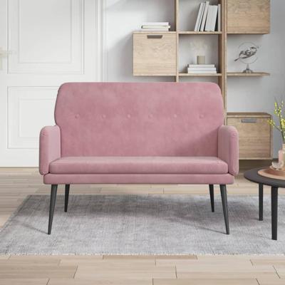 Bankje 108x79x79 cm fluweel roze Bankje 108x79x79 cm fluweel roze