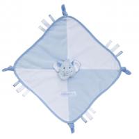 Saro Knuffeldoekje Met Lusjes En Knoopjes Olifant 30 X 30 Cm - thumbnail