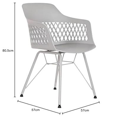 Keukenstoel DKD Home Decor Lichtgrijs 57 x 57 x 80,5 cm