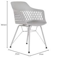 Keukenstoel DKD Home Decor Lichtgrijs 57 x 57 x 80,5 cm - thumbnail