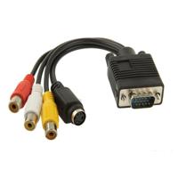 VGA naar S-Video AV RCA TV Converter Kabel Adapter met 2 Audio kabels - thumbnail