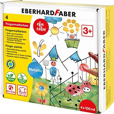 Eberhard Faber ef-578802 vingerverfset efa metallic set 4 x 100ml - thumbnail