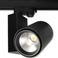 LED Railverlichting Track Spot 30W - 3 Fase - Warm Wit 3000K - Zwart - thumbnail
